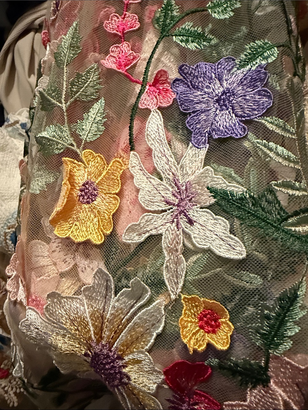 Beatrice Maxi Skirt with built in jacket - Floral Embroidered Multicolor Design